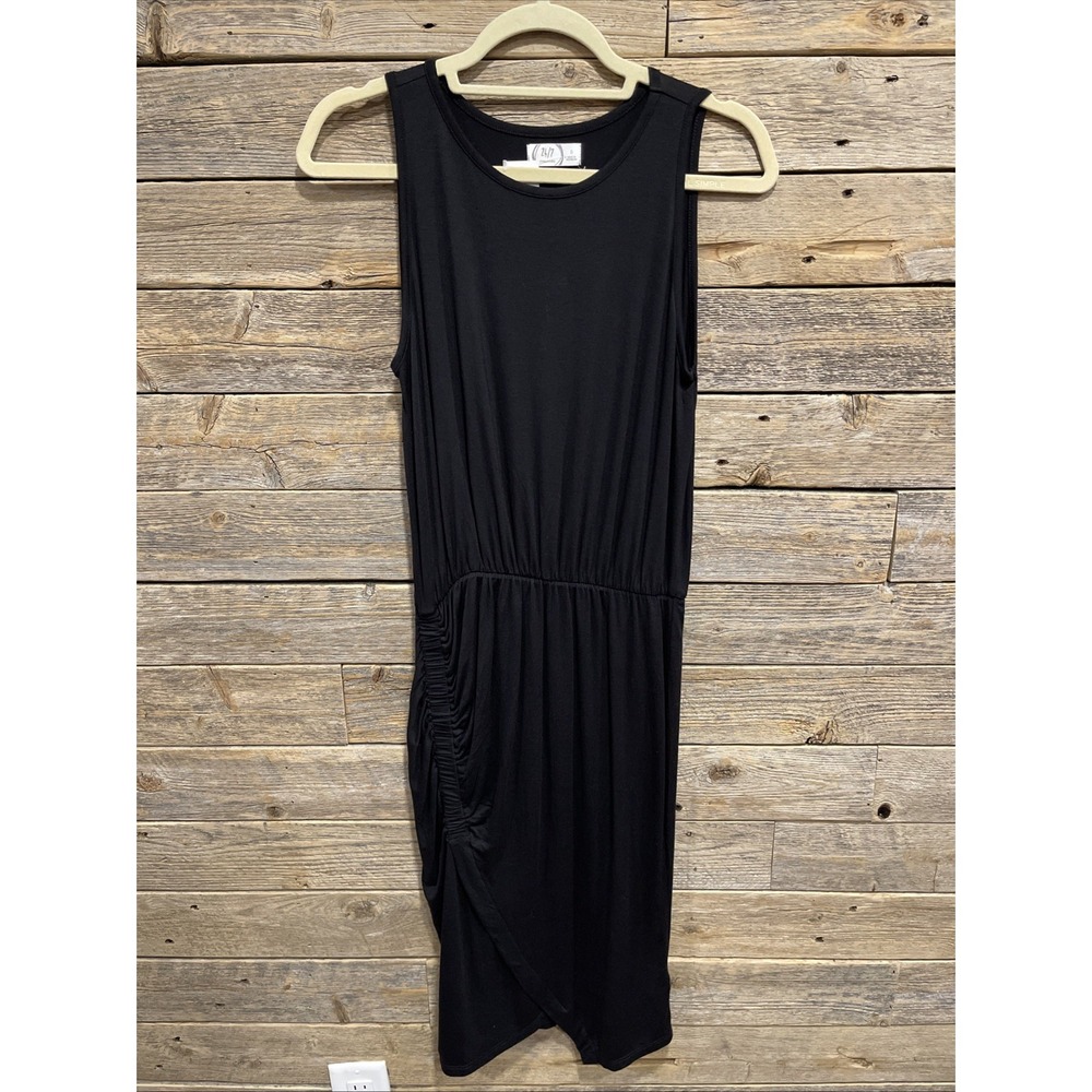 NWT 24/7 Maurices Women's Black‎ Maxi Dress Sleeveless Ruched Side Slit Size S